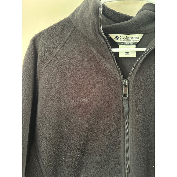 Columbia Fleece Jacket Women's Large‎ Full Zip Lightweight Black Sportswear Cozy - Picture 2 of 4